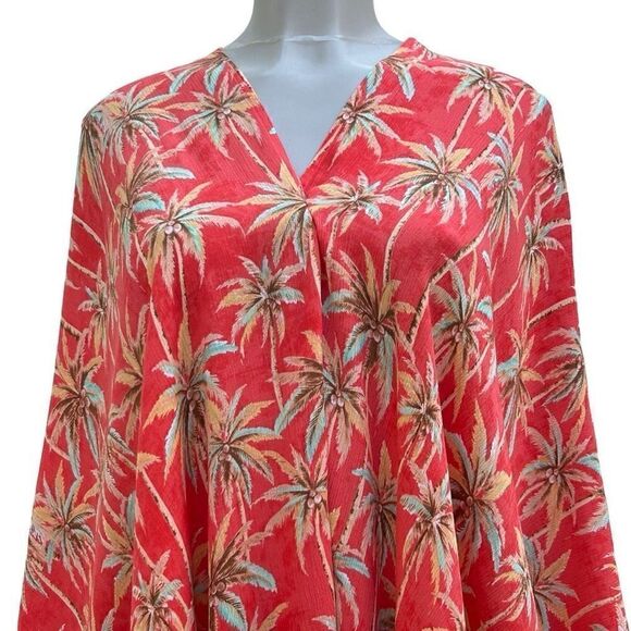 Body Glove Coral Print Cover Up One Size Orange Coral Palm Tree Print - Picture 2 of 16